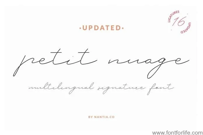 Petit Nuage Signature Font