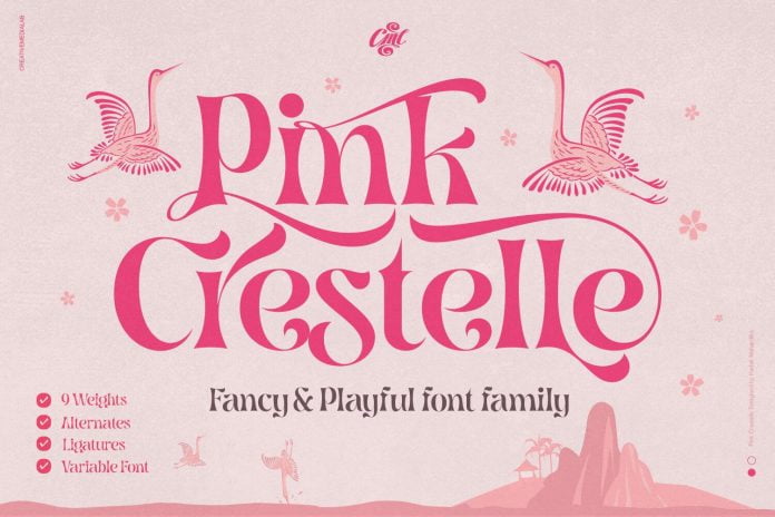 Pink Crestelle - Fancy & Playful Font