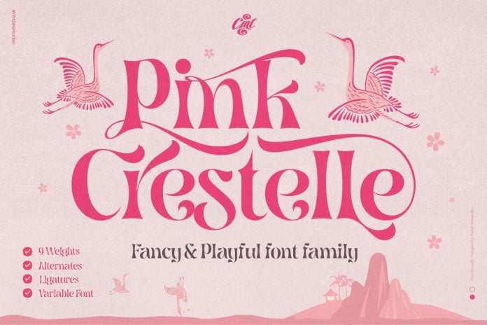 Pink Crestelle - Fancy & Playful Font