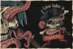 Pirates rum vintage typeface