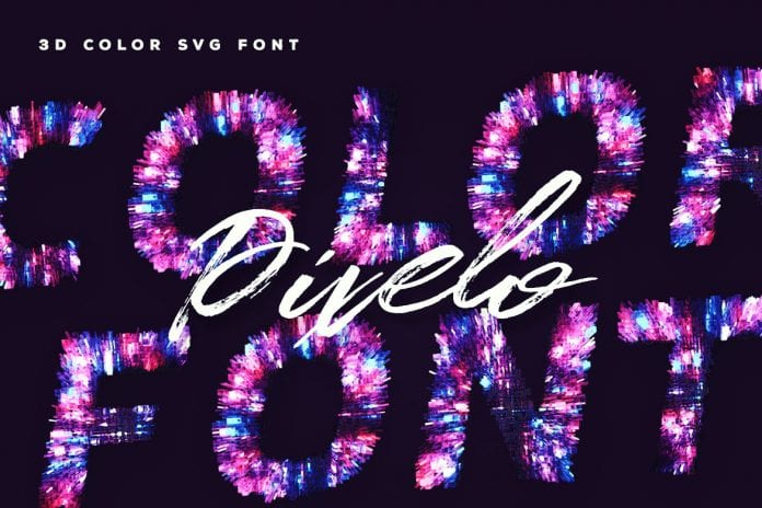 Pixelo 3D Futuristic 3D Color SVG Font