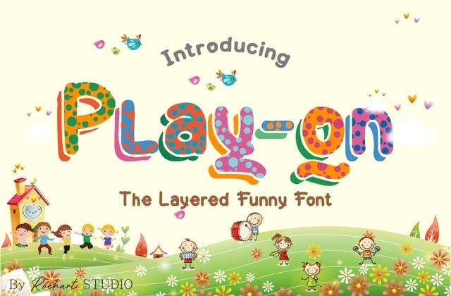 Play-on Layered Font