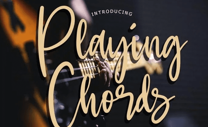Playing Chords Modern Handwritten Script