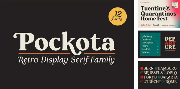Pockota | Retro Display Serif Family Font
