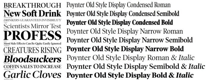 Poynter Oldstyle Font Families