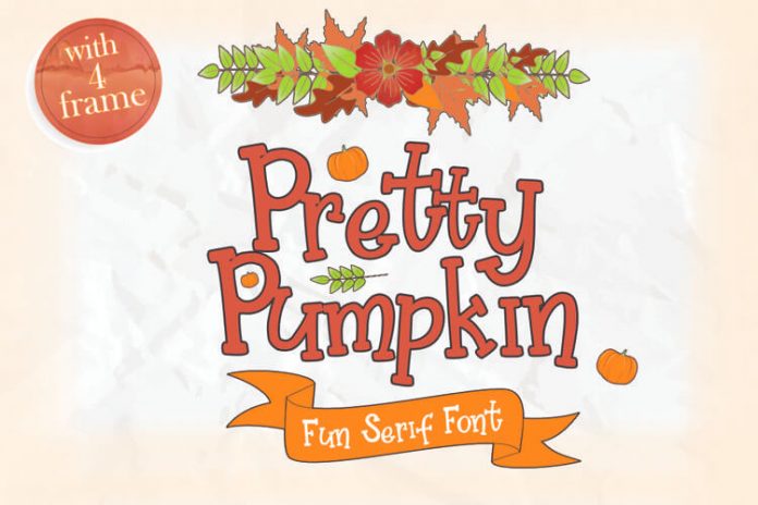 Pretty Pumpkin - Fun Serif Font with Frame