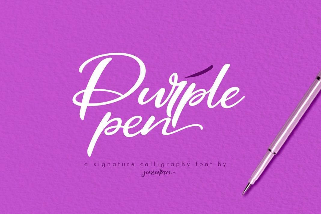 Purple Pen Script Font
