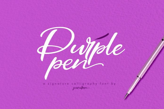 Purple Pen Script Font
