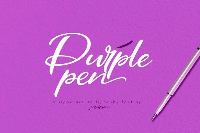 Purple Pen Script Font