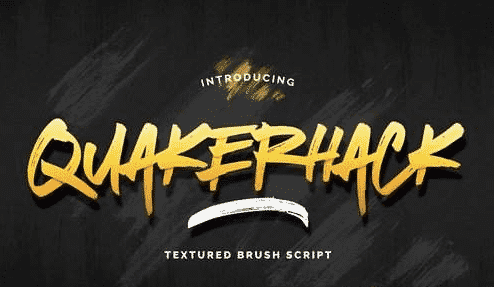 Quakuerhack - Textured Brush Script Font