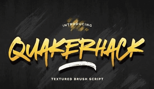 Quakuerhack - Textured Brush Script Font Quakuerhack - Textured Brush Script Font