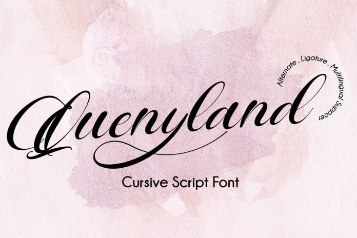 Quenyland - Cursive Script Font