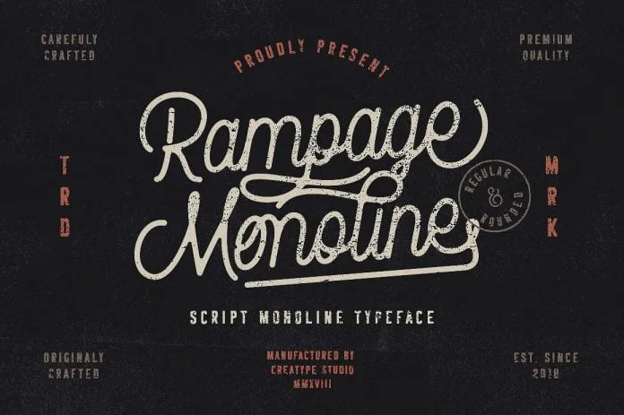 Rampage Monoline Script
