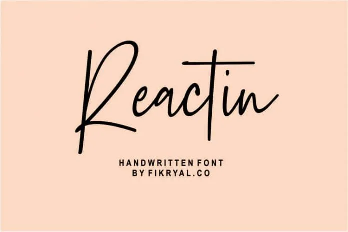 Reactin handwritten font