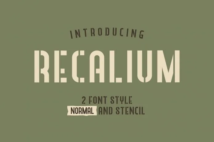 Recalium Stencil Sans Serif