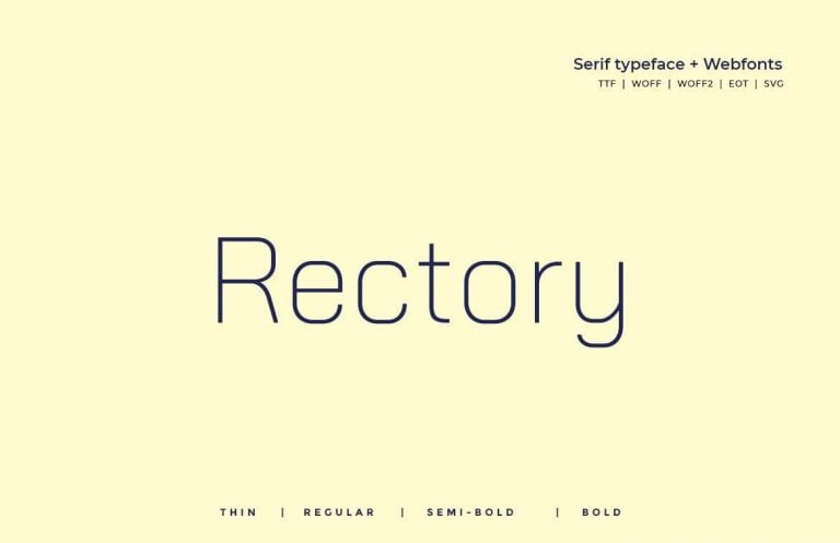 Rectory – Modern Typeface + WebFont Free Downlaod