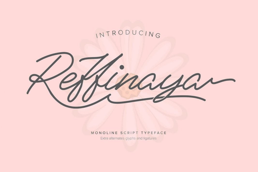 Reffinaya Monoline Script Typeface