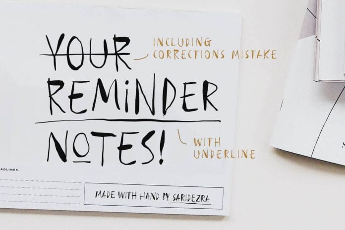 Reminder Notes - Handwritten Font