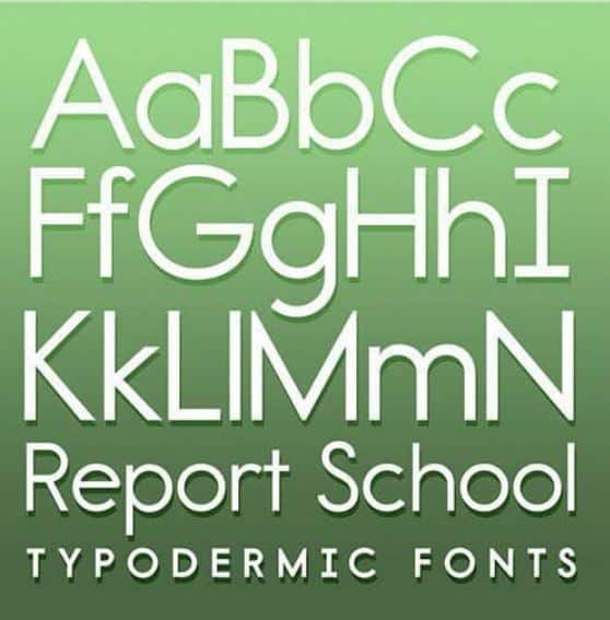 Report scool family Font