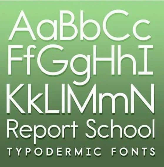 Report scool family Font