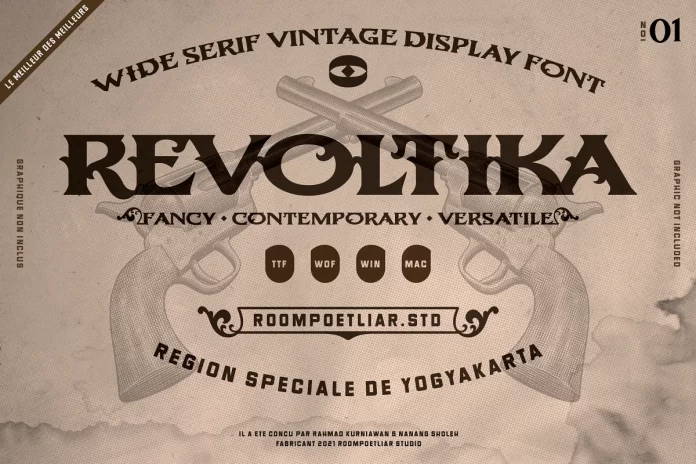 Revoltika Wide Serif Vintage Display Font