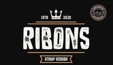 Ribons - Vintage Stamp Version Font