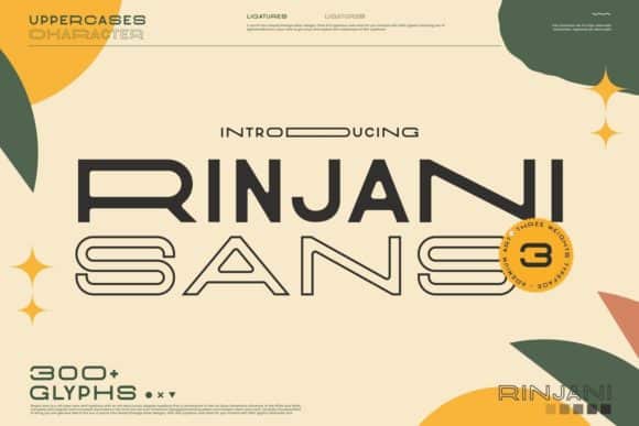 Rinjani Sans - Wide Stretch Typeface
