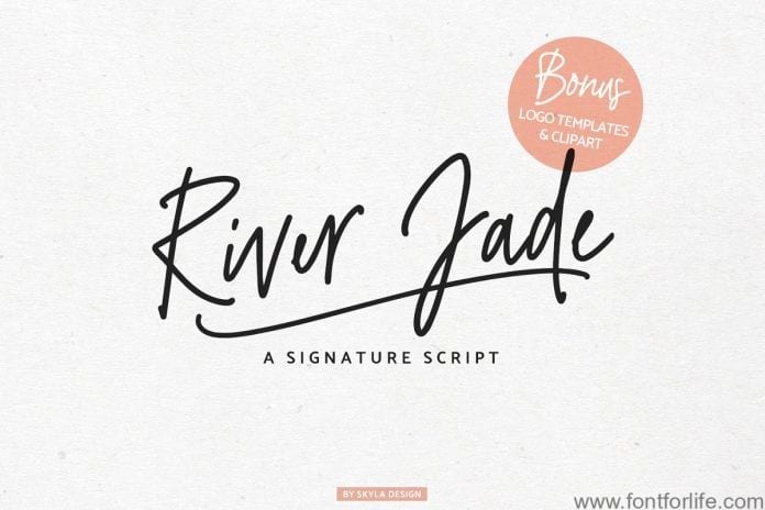 River Jade signature font