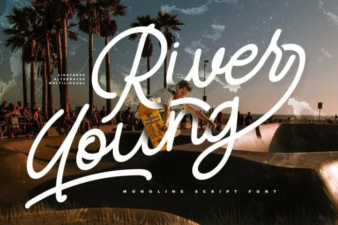 River Young Monoline Script Font