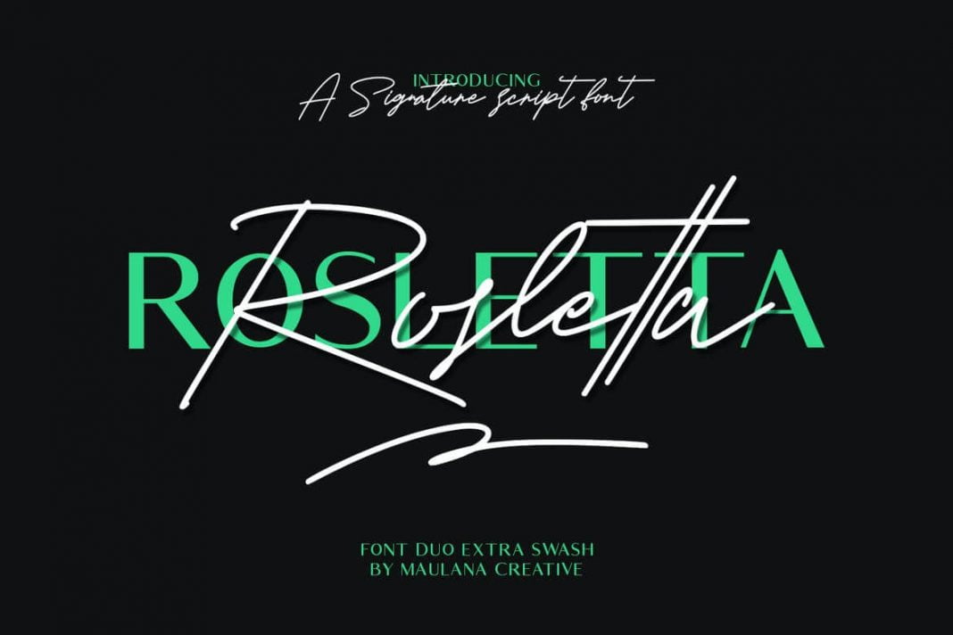 Rosletta Signature Font Duo Extra Swash