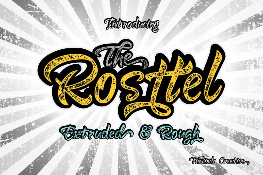 Rosttel font Extruded & Rough