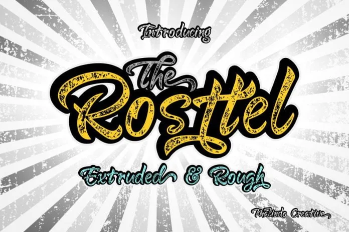 Rosttel font Extruded & Rough