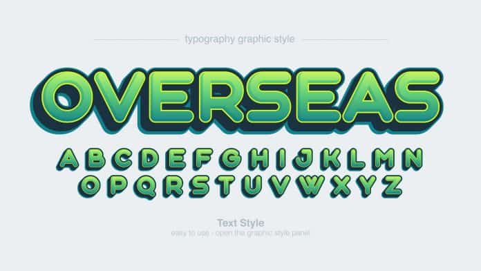 Rounded bold green text effect Font