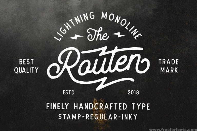 Routen Lightning Monoline Font Free Download