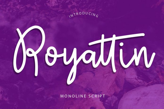 Royattin Modern Calligraphy Monoline Font