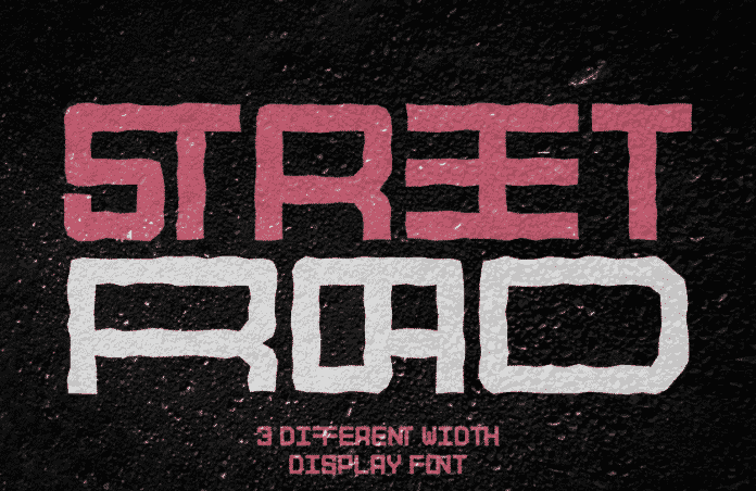 STREET ROAD - display font has 3 different width types