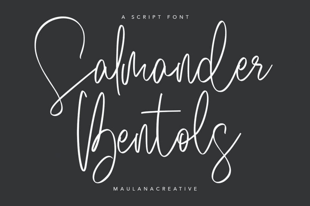 Salmander Bentols Script Signature Typeface Font