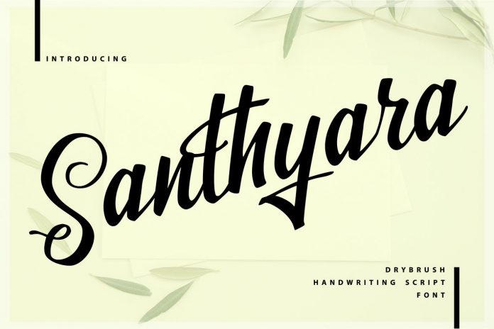 Santhyara Drybrush Handwriting Script Font