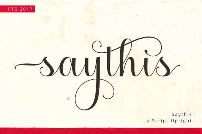 Saythis Script Upright Font