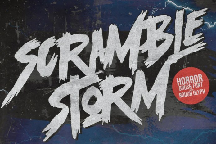 Scramble Storm - Horror brush Font