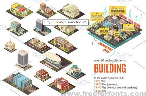 City Buildings Isometric Set