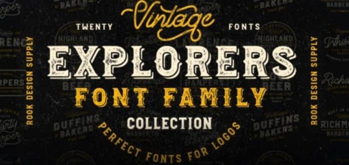Vintage Explorers Font Family Collection 3 Families Font