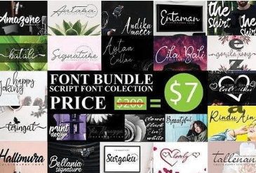 Script Font Collection - 20 Premium Fonts Bundle