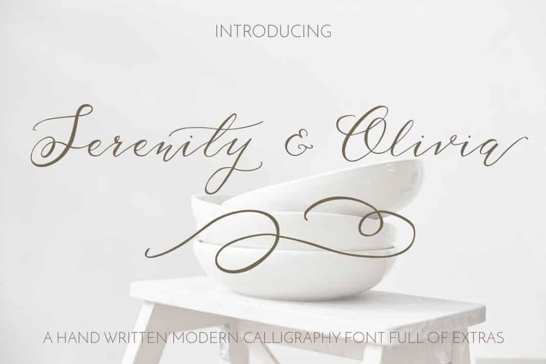 Serenity & Olivia Calligraphy Font Serenity & Olivia Calligraphy Font