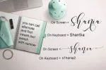 Shania Sweet Calligraphy Font