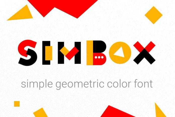 Simbox the font with color elements