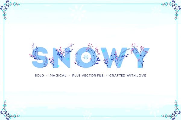 Snowy Floral Color Font