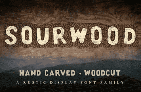 Sourwood rustic display type family