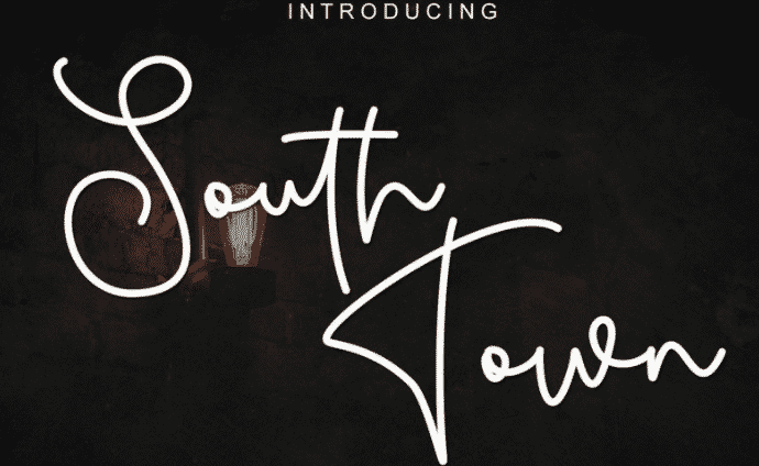South Town - Script Monoline Font