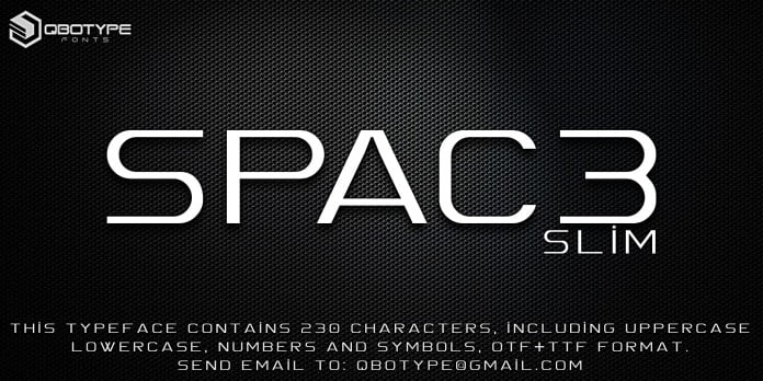 Spac3 Slim Font